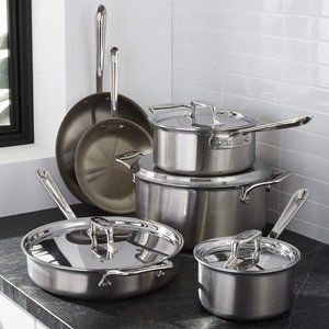 All-Clad d5 Brushed Stainless Steel 10-Piece Cookware Set